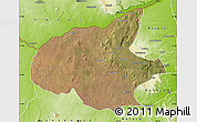 Satellite Map of Mueda, physical outside