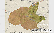Satellite Map of Mueda, shaded relief outside