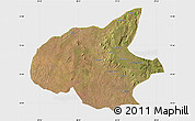 Satellite Map of Mueda, single color outside