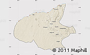 Shaded Relief Map of Mueda, cropped outside