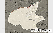 Shaded Relief Map of Mueda, darken