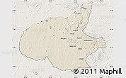 Shaded Relief Map of Mueda, lighten