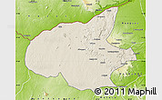 Shaded Relief Map of Mueda, physical outside