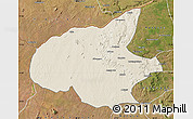 Shaded Relief Map of Mueda, satellite outside