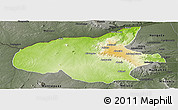 Physical Panoramic Map of Mueda, darken, semi-desaturated