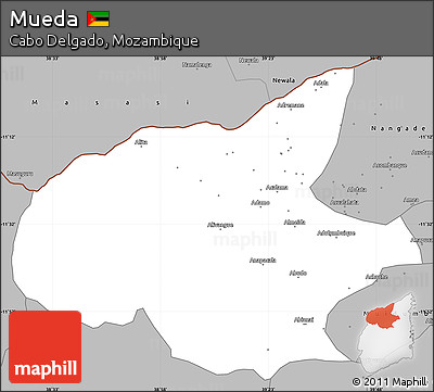 Gray Simple Map of Mueda