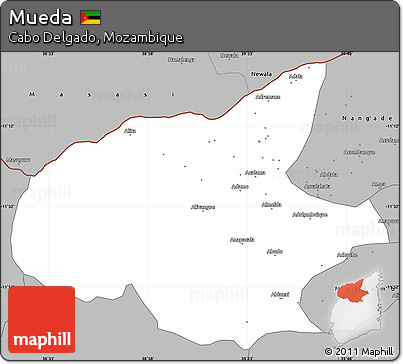 Gray Simple Map of Mueda