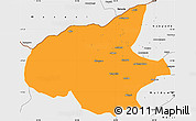 Political Simple Map of Mueda, single color outside, borders and labels