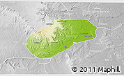 Physical 3D Map of Muidumbe, lighten, desaturated