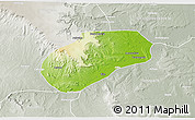 Physical 3D Map of Muidumbe, lighten, semi-desaturated
