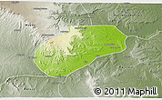 Physical 3D Map of Muidumbe, semi-desaturated