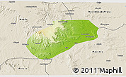 Physical 3D Map of Muidumbe, shaded relief outside
