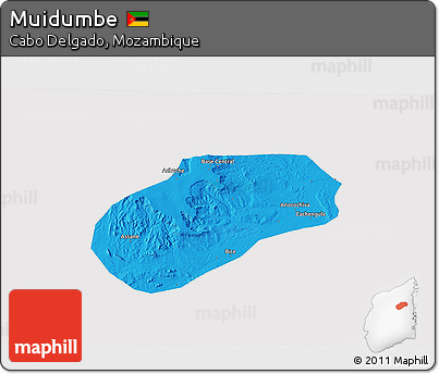 Political 3D Map of Muidumbe, cropped outside