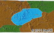 Political 3D Map of Muidumbe, darken