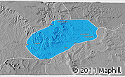 Political 3D Map of Muidumbe, desaturated