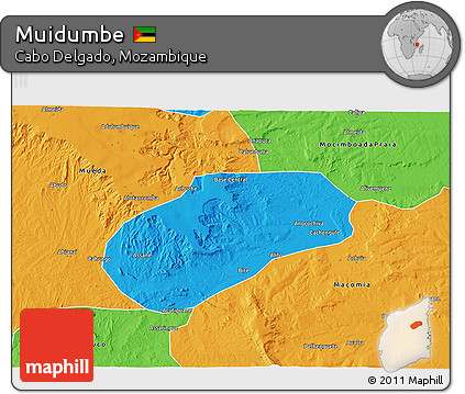 Political 3D Map of Muidumbe