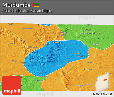 Political 3D Map of Muidumbe
