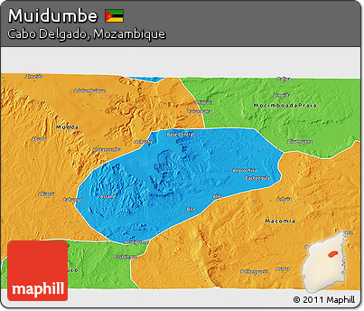Political 3D Map of Muidumbe