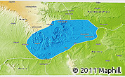 Political 3D Map of Muidumbe, physical outside