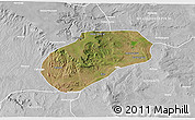 Satellite 3D Map of Muidumbe, lighten, desaturated