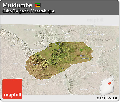 Satellite 3D Map of Muidumbe, lighten