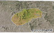 Satellite 3D Map of Muidumbe, semi-desaturated