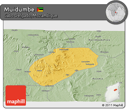 Savanna Style 3D Map of Muidumbe
