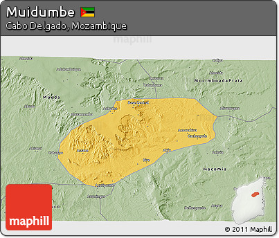 Savanna Style 3D Map of Muidumbe