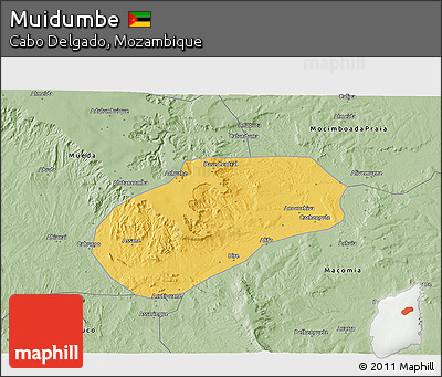 Savanna Style 3D Map of Muidumbe