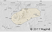 Shaded Relief 3D Map of Muidumbe, desaturated