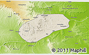 Shaded Relief 3D Map of Muidumbe, physical outside