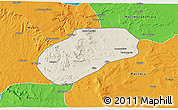 Shaded Relief 3D Map of Muidumbe, political outside