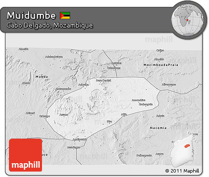Silver Style 3D Map of Muidumbe