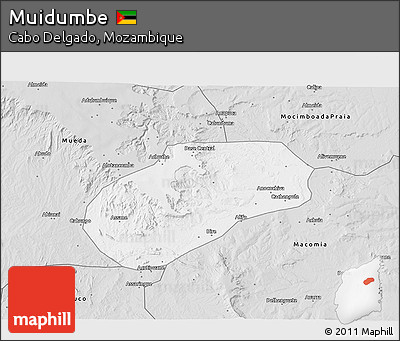 Silver Style 3D Map of Muidumbe