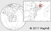 Blank Location Map of Muidumbe, highlighted country, highlighted parent region, within the entire country
