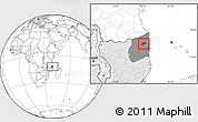 Blank Location Map of Muidumbe, highlighted country, highlighted parent region