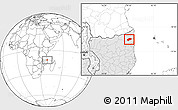 Blank Location Map of Muidumbe, highlighted country