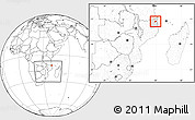Blank Location Map of Muidumbe, highlighted parent region, within the entire country