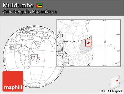 Blank Location Map of Muidumbe, highlighted parent region