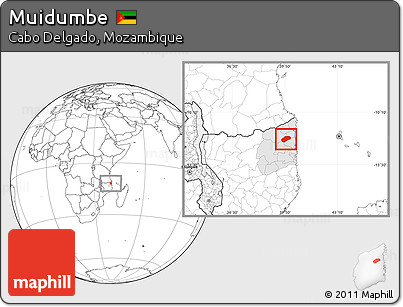 Blank Location Map of Muidumbe, highlighted parent region