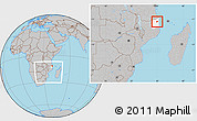 Gray Location Map of Muidumbe, highlighted parent region, within the entire country