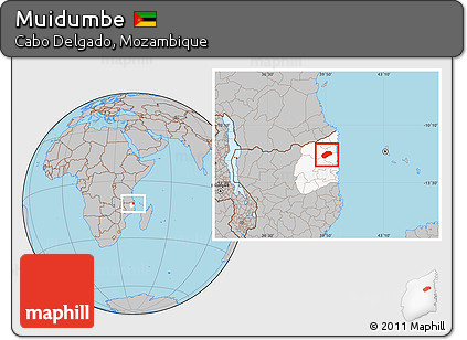 Gray Location Map of Muidumbe, highlighted parent region