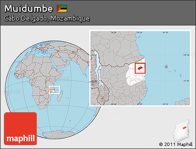 Gray Location Map of Muidumbe, highlighted parent region