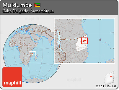 Gray Location Map of Muidumbe, highlighted parent region