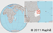 Gray Location Map of Muidumbe, highlighted parent region