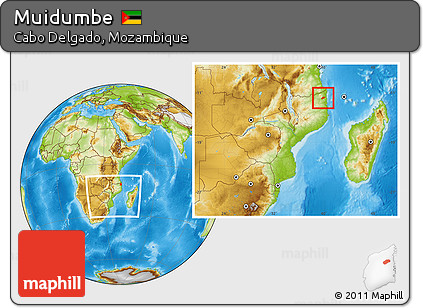 Physical Location Map of Muidumbe, within the entire country