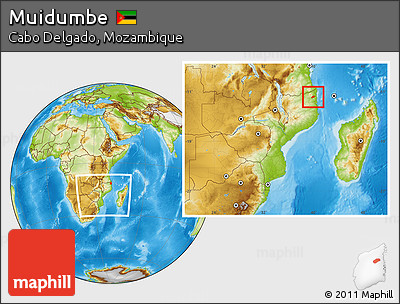 Physical Location Map of Muidumbe, within the entire country