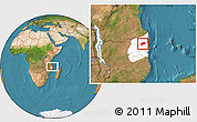 Satellite Location Map of Muidumbe, highlighted parent region