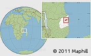 Savanna Style Location Map of Muidumbe, highlighted parent region