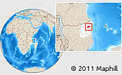 Shaded Relief Location Map of Muidumbe, highlighted parent region